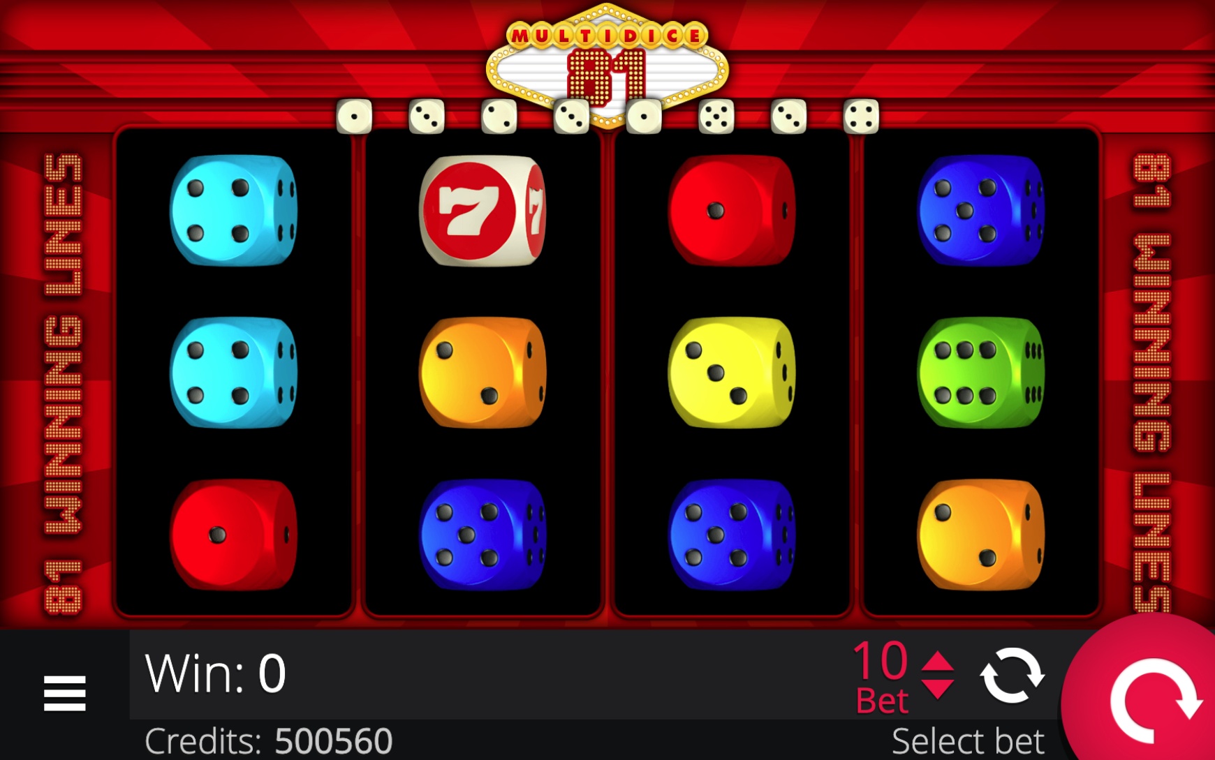 MultiDice 81, Egaming, Casino Game