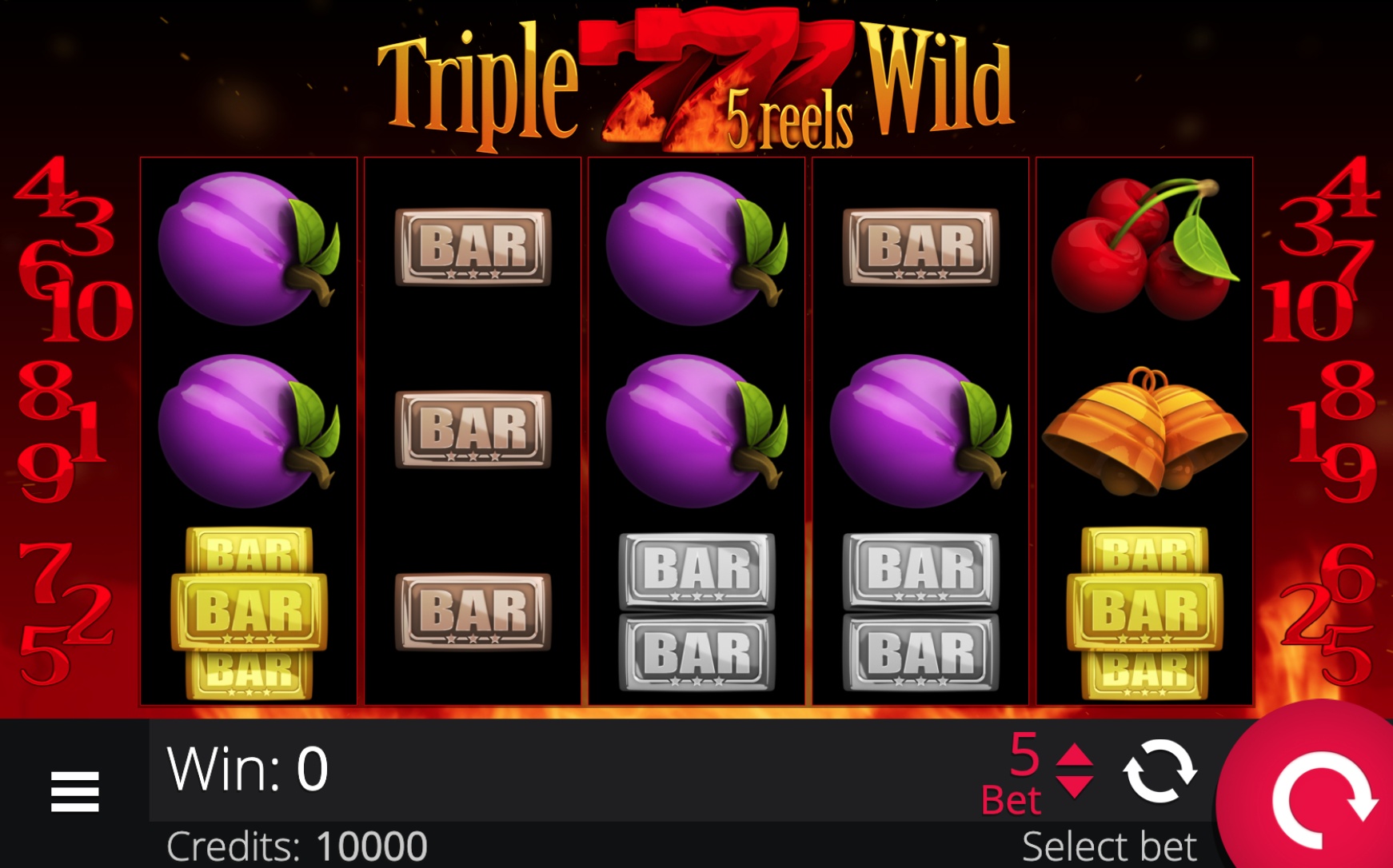 Triple Wild Seven 5 Reels, Egaming, Casino, Game